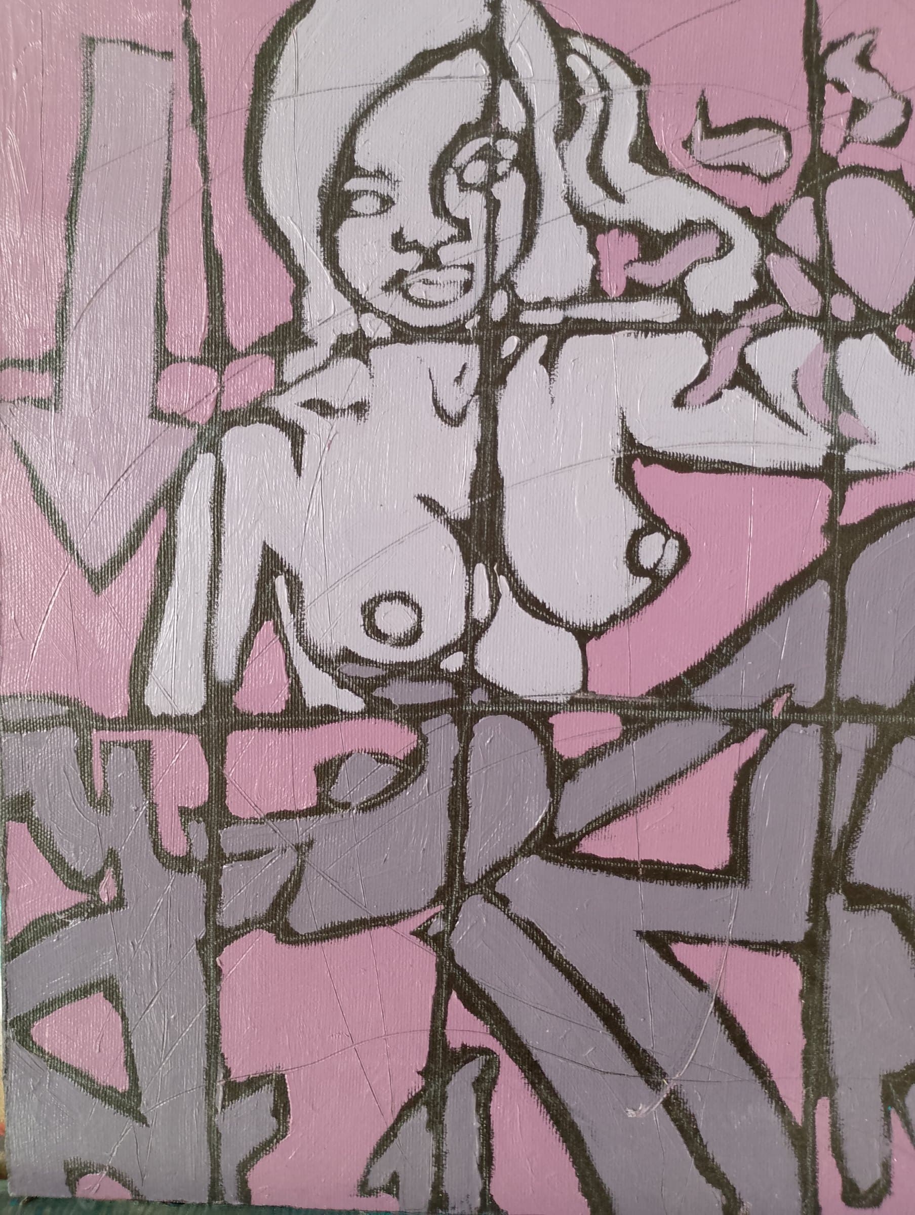Graffito, Olio su tela, 35x40, di Basil