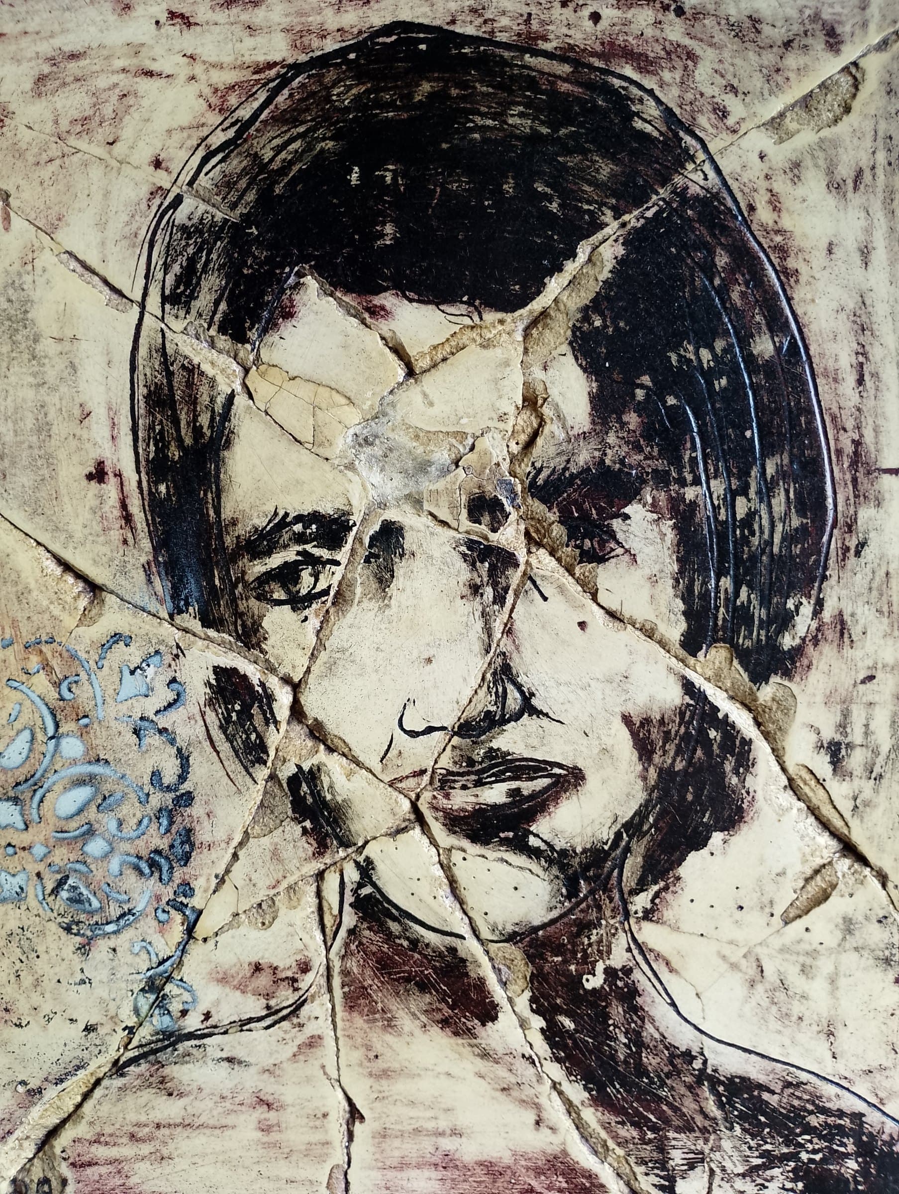 Fragilità — Gesso trattato  pigmenti di Basil