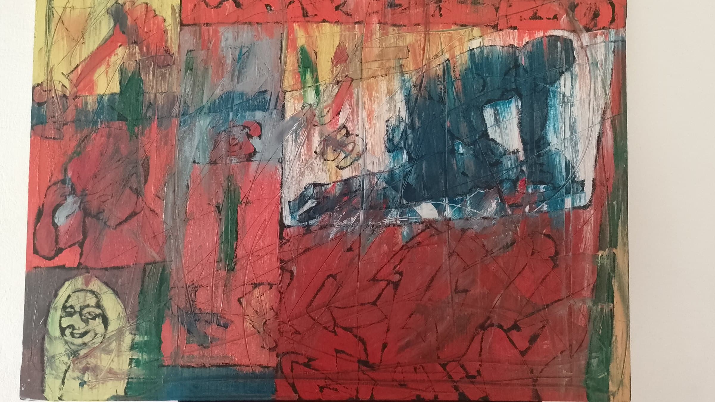 La caduta, Olio su tela, cm 70x100, di Basil