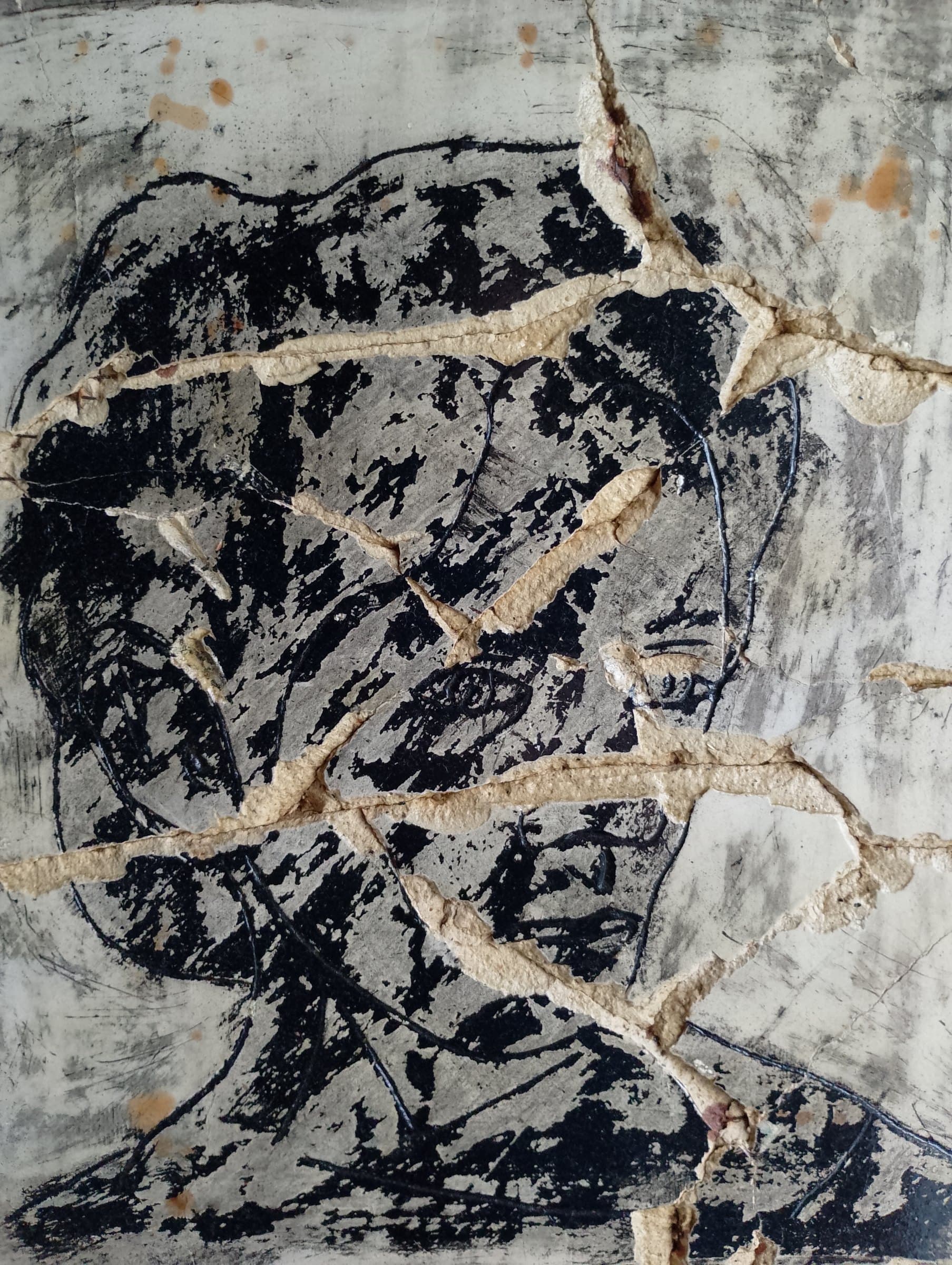 Volto di donna — Gesso trattato pigmenti by Basil