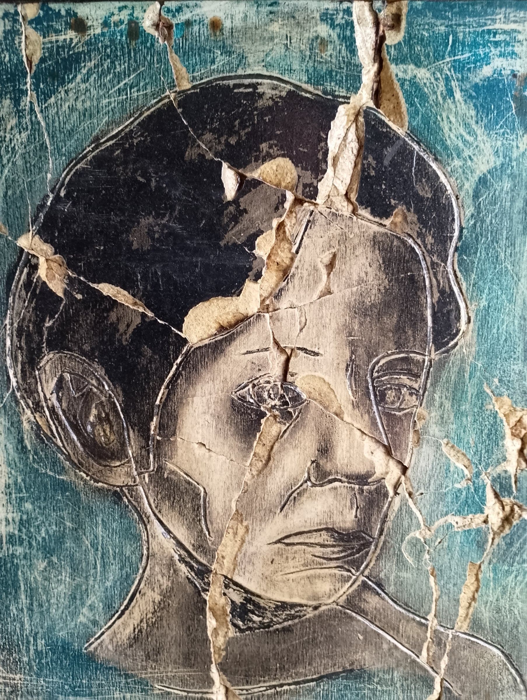 Volto disinvolto — Gesso pigmenti naturali by Basil